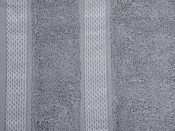 CASA COPENHAGEN Solitaire Luxury Hotel & Spa Quality, 600 GSM Egyptian Cotton, 6 Piece Turkish Towel Set, includes 2 Bath Towels, 2 Hand Towels, 2 Washcloths, Grey Violet