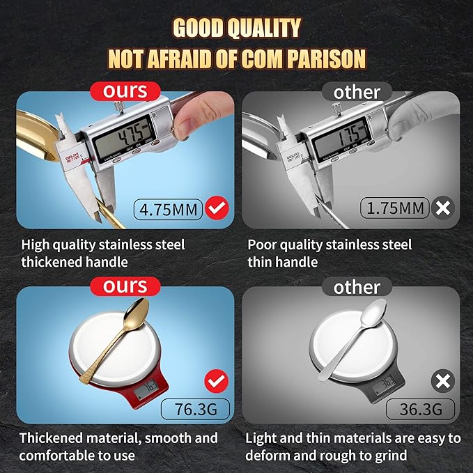 Lemeya Hammered Gold Silverware Set for 8,Stainless Steel 40-Piece Modern Cutlery Set,Mirror Polished Heavy Duty Flatware Set Utensil Set,Knives Spoons and Forks Set,Dishwasher Safe