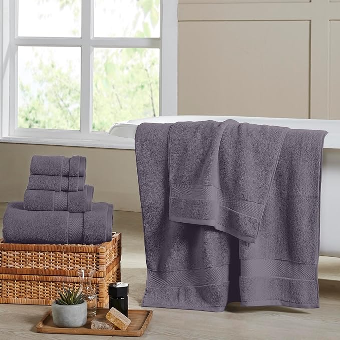 Modern Threads Luxury 6-Piece Quick-Dry Towel Set – Plush & Ultra-Absorbent for Spa-Like Experience, Gray
