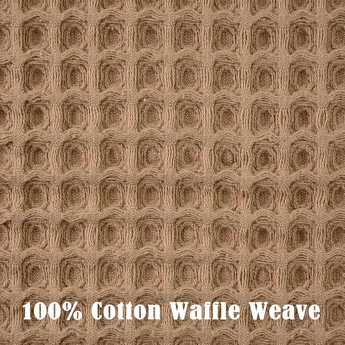 Jacquotha Waffle Bathroom Hand Towels 2-Piece (Tan) – Cotton, Soft, Lightweight, Lint Free, 13” x 29”