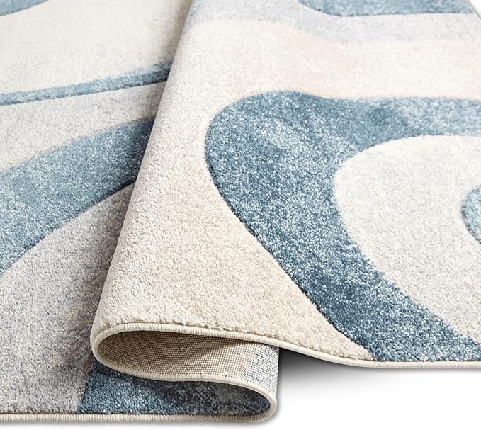 Home Dynamix Tribeca Slade Modern Area Rug, Abstract Blue 7'10"x10'6"