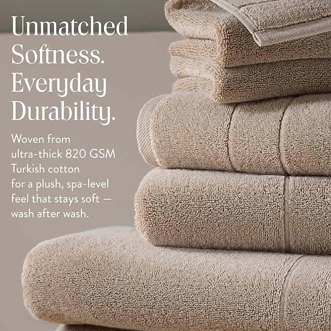 Brooklinen Super-Plush Bath Sheet and Hand Towel Set - 2 Bath Sheets 2 Hand Towels - Cotton, Highly Absorbent (Driftwood)