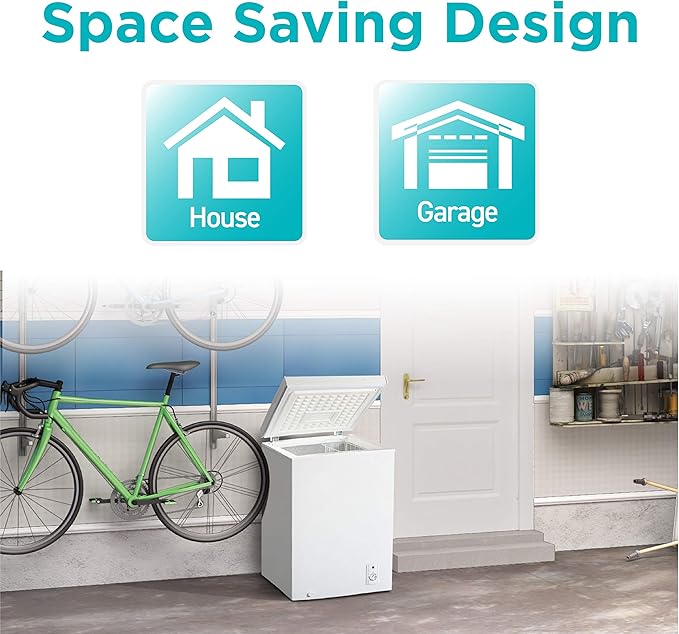 BLACK+DECKER 3.5 Cu. Ft. Chest Freezer, Holds up to 122 Lbs. of Frozen Food with Organizer Basket, BCFK356