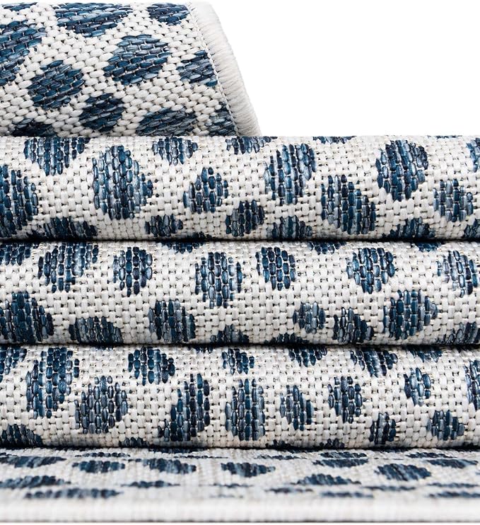 Jill Zarin Jill Zarin Outdoor Collection Area Rug - Cape Town (3' 1" x 6' 1" Hearth Blue/Olive)