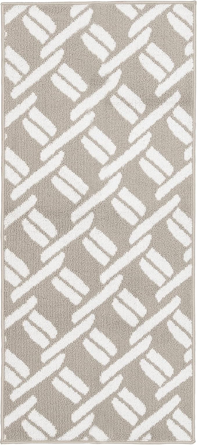 Nautica – Runner Rug | Indoor Runners for Hallways and Entry Rugs| Non-Slip and Non-Skid Entry and Kitchen Door Mat| Machine Washable Entryway Carpet Rugs |26” x 60” | Chain Light Grey