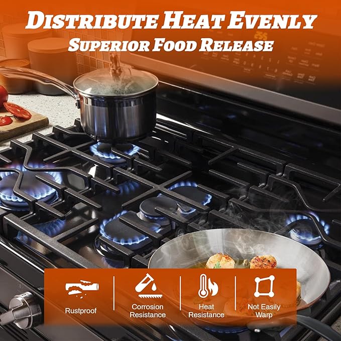 Stove Grates for GE Gas Stove Burner Grate Range Oven Rack WB31X27150 WB31X27151 Replacement Parts Cast Iron Flat Plate General Electric Cooktop 3 Pack