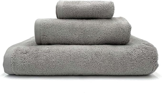 Lincoln & Palm 3 Piece Turkish Towels Set, Thick, Soft, Plush 700 GSM Spa & Hotel Quality, Silver Infused SILVERbac | Bath 58x30, Hand 30x16, Face Wash Cloth 13x13 (3 Piece Towel Set, Silver)