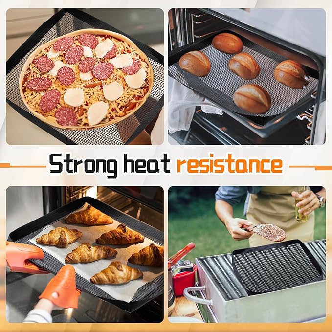 PTFE Solid Oven Basket Non Stick Cooking Basket Cooking Trays for Quick Oven Accessories Baking Chips Chicken Wings Bread Heating