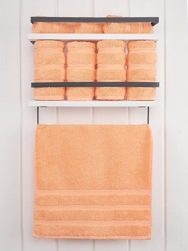American Soft Linen Luxury Hand Towels for Bathroom, 600 GSM 100% Cotton Turkish 4 Piece Hand Towel Set, 600 GSM Hand Face Towels for Kitchen, Peach Hand Towels