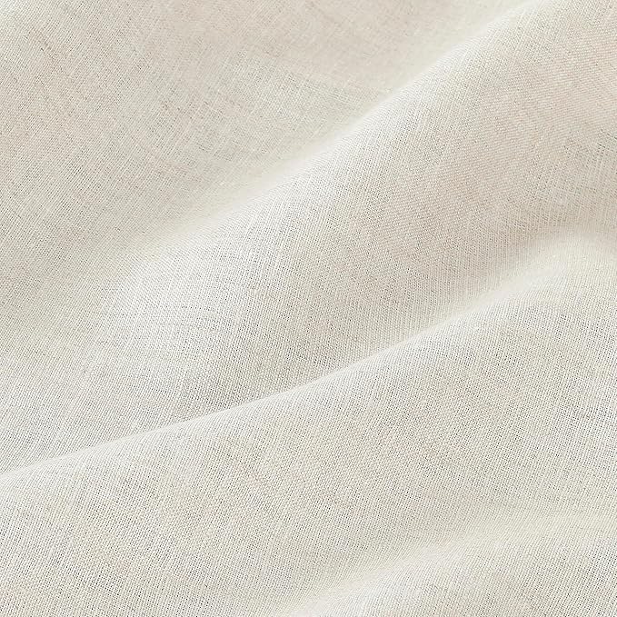 D'Moksha Homes Linen Tablecloth 60 x 108 Inch - 100% Pure Linen Light Natural Tablecloth for Rectangle Tables - Machine Washable Table Cloth for Winter, Christmas, Holiday, New Year