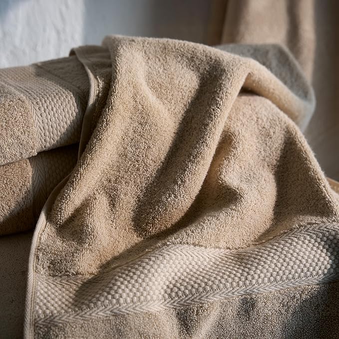 BAGNO MILANO Turkish Towels, Ultra Soft, Plush Luxury Turkih Cotton Bath Towels, Quick Dry Towel Set Made in Turkey (Sand Beige, 6 Pcs Towel Set)