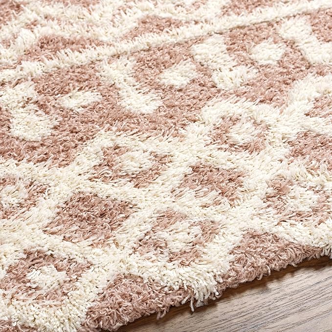 Livabliss Hapsburg Moroccan Shag Area Rug,5'3" x 7'3",Dusty Pink
