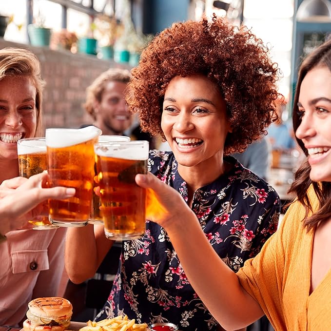 Set of 12 - Drinking Glasses 16 oz Highball Glasses Water Glass Cups Pint Glass Beer Glass Tumblers Bar Glass Design for Home and Kitchen