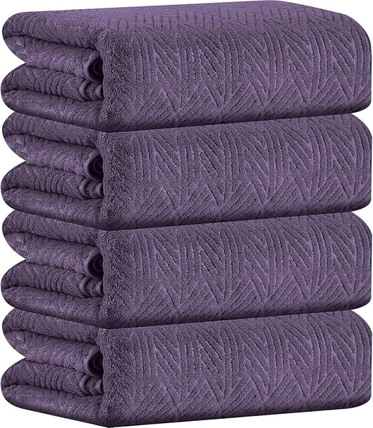 Large Bath Towels 35x70 Inch Extra Large Bathroom Towels Bath Sheets Towels for Adults, Quick Dry Towel Super Soft Absorbent Oversized Towels Microfiber Shower Towels For Spa Gym(4 Pcs Dark Purple)
