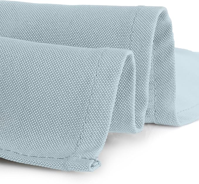 Gee Di Moda Rectangle Tablecloth - 90 x 156 Inch Baby Blue Table Cloth for 8 Foot Tables with Floor-Length Drop - Heavy Duty Washable Fabric for Holiday Party, Dinner, Weddings & Baby Shower