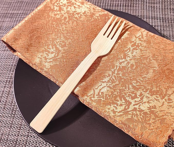 GreenWorks 50 Count Bamboo Forks, 6.7 Inch large Size Compostable Biodegradable Fork