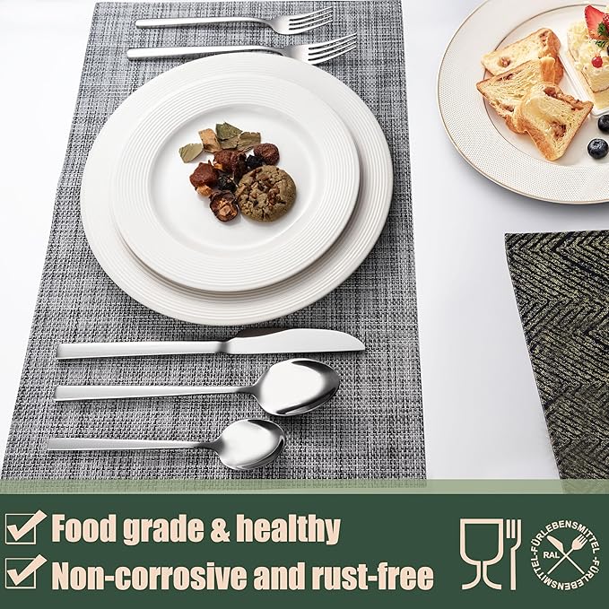 Silverware Set, 40 Piece Flatware Cutlery Set for 8, Stainless Steel Silverware Mirror Polished Dishwasher Safe for Home, Restaurant, Wedding, Party