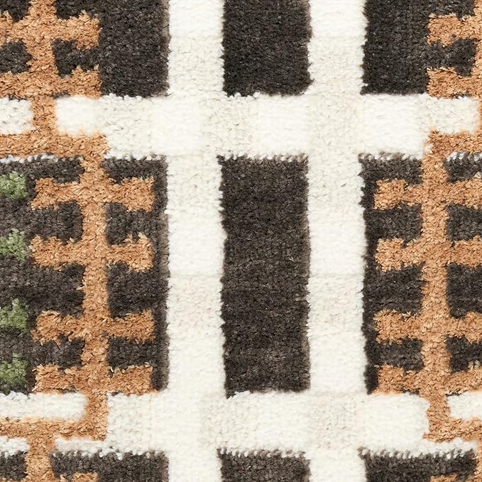 Nourison Home Nordic Charcoal Multicolor 2' x 6' Area Rug - Easy Clean, Non Shedding, Bed Room, Living Room, Dining Room, Kitchen (6' Runner)