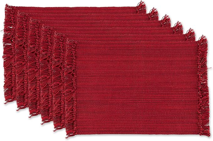 DII Variegated Tabletop Collection, Placemat Set3x19, Redwood, 6 Piece