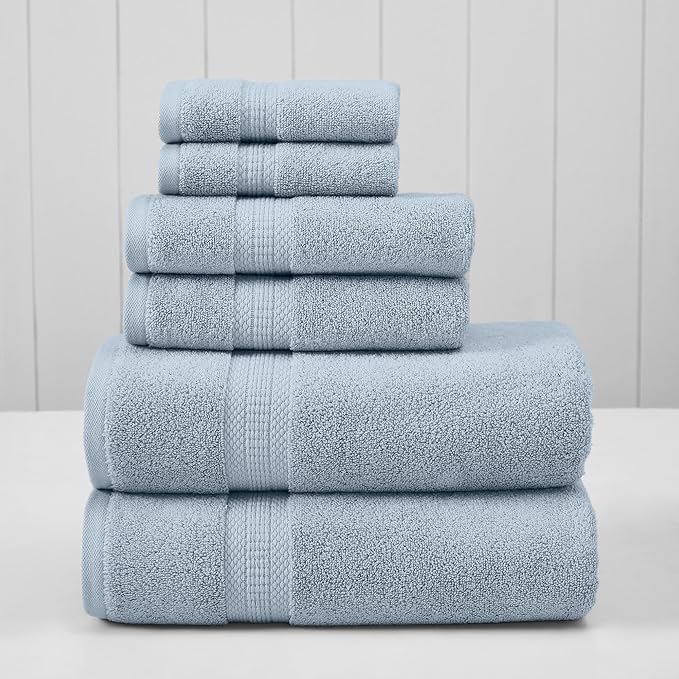 Modern Threads 6-Piece Rayon from Bamboo & Cotton Blend Towel Set - Ultra Soft & Absorbent, Dawn