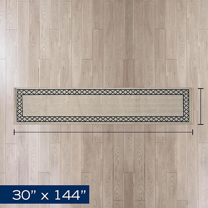 Nautica – Runner Rug | Indoor Runners for Hallways and Entry Rugs| Non-Slip and Non-Skid Entry and Kitchen Door Mat| Machine Washable Entryway Carpet Rugs | 2'6" x 12' | Trellis Natural Twist