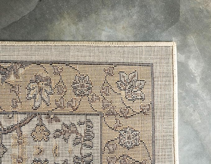 Unique Loom Espahan Collection Area Rug - Cape Cod (5' 3" x 8' Rectangle, Ivory/ Beige)