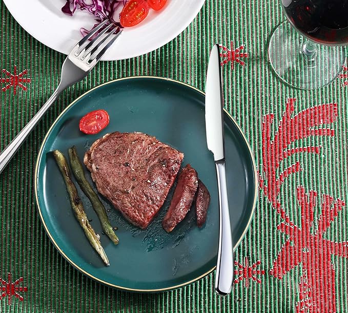 Artaste Rain II Forged 18/10 Stainless Steel (Stainless Steel (Set of 12), Dinner Knife (9.5-Inch))