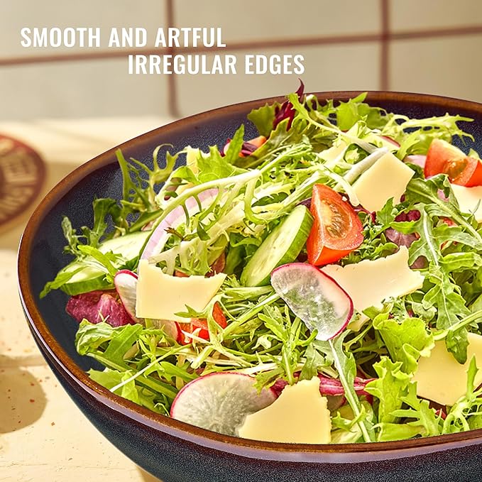 Herogo Stoneware Dinnerware Sets for 8, 24 Piece Plates and Bowls Dish Set, Irregular Handmade Dinner Ware Dishware for Kitchen Dinning, Microwave & Dishwasher Safe, Lichen Green