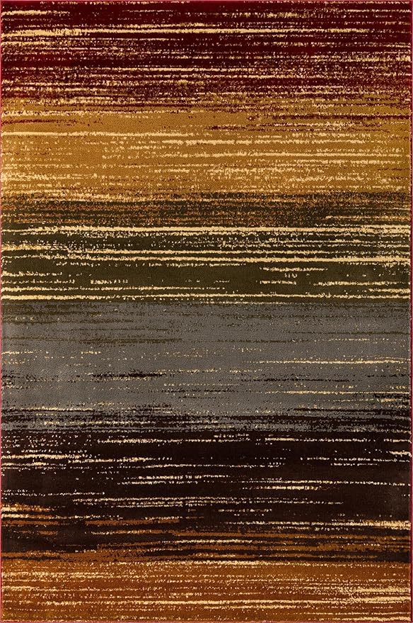 Unique Loom Barista Collection Area Rug - Mundo Nova (5' 3" x 8' Rectangle, Beige/ Blue)