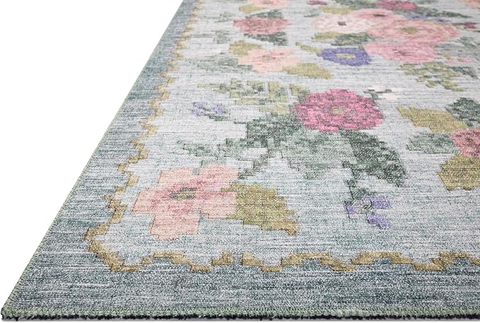 Loloi Rifle Paper Co. Rosa Collection RSA-02 Sky 5'-0" x 7'-6" Area Rug
