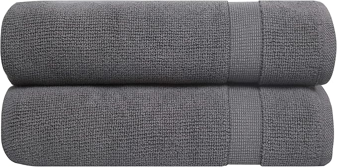 Bumble Towels Bliss Luxury 2 Pack Banded Bath Mats - 22" x 34" - Premium Quality Bath Mat Set - 1000 GSM - Soft Combed Cotton, Absorbent (Slate)