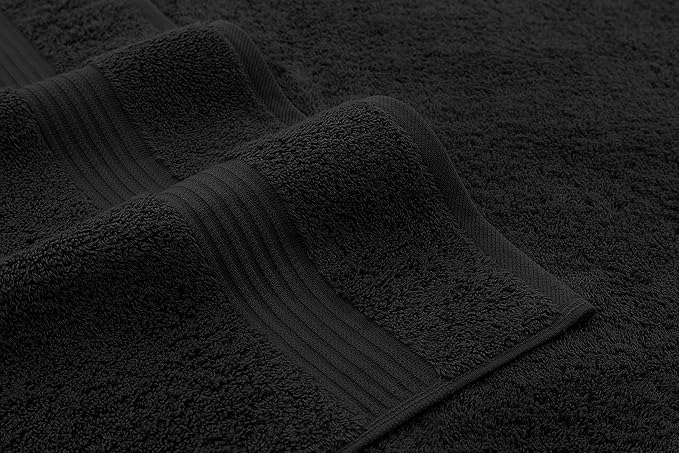 American Veteran Towel, 100% Cotton Turkish Bath Towels for Bathroom 4 Pack, 27x54 Extra Large Premium Soft Drying Bathroom Towels, Black