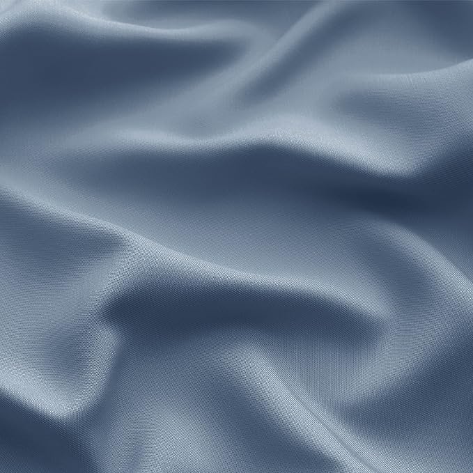 Bedsure Queen Sheet Set, Cooling Sheets for Queen Size Bed Set, Rayon Derived from Bamboo, Breathable & Soft, Deep Pocket, Hotel Luxury Silky Bedding for Hot Sleepers, Dusty Blue