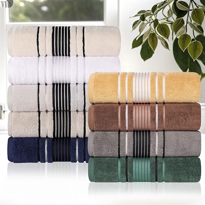 Superior Cotton Hand Towel Set, Small Towels, Plush Soft Absorbent Bathroom Basics, Home Essentials, Spa, Salon, Hotel, Kitchen, Luxury Quick Drying, Zero-Twist, Solid, Sadie Collection, Ivory