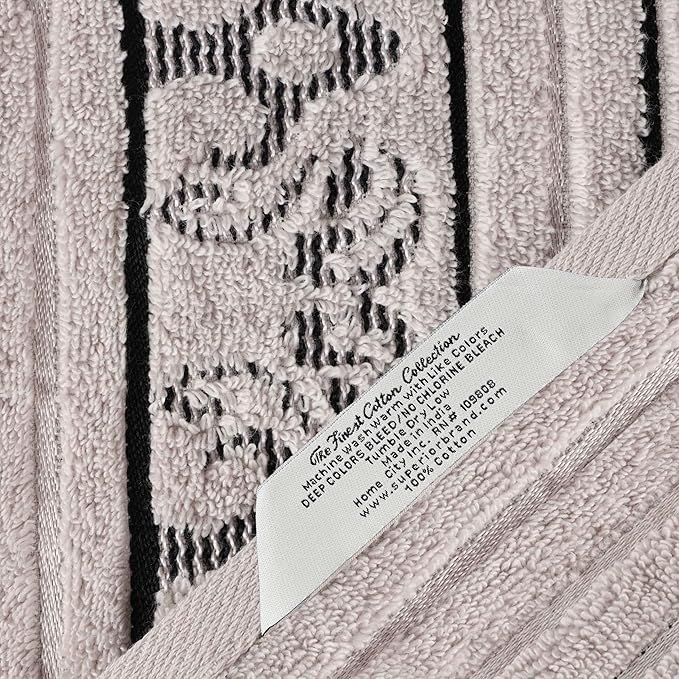 Superior Cotton 8 Piece Assorted Floral Towel Set, Includes 2 Bath, 2 Hand, 4 Washcloth/Face Towels, Quick Dry, Home Essentials, Shower, Spa, Luxury Plush Soft Absorbent Towels, Zero Twist, Platinum