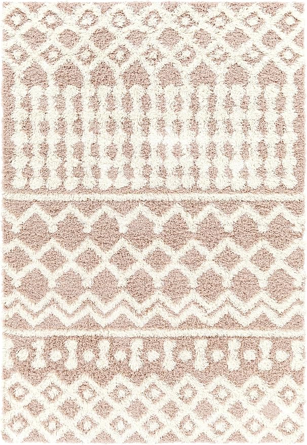 Livabliss Hapsburg Moroccan Shag Area Rug,9'3" x 12',Dusty Pink