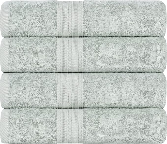 Superior Eco-Friendly Cotton 4-Piece Bath Towel Set, Large Towels for Bath, Shower, Pool, Master and Guest Bathroom, Home Essentials, Quick Drying, Soft Body Towels for Adults and Kids, Aqua Marine