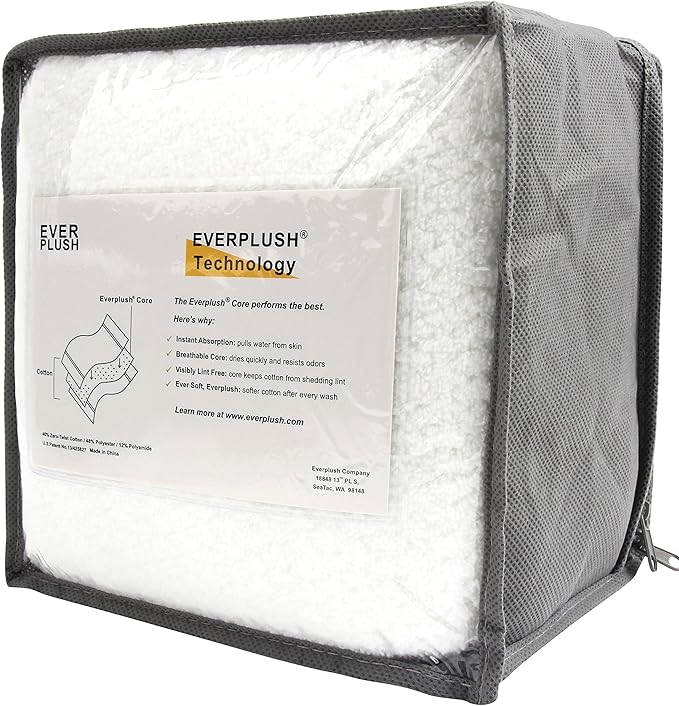 Everplush Diamond Jacquard Quick Dry Hand Towel Set in White