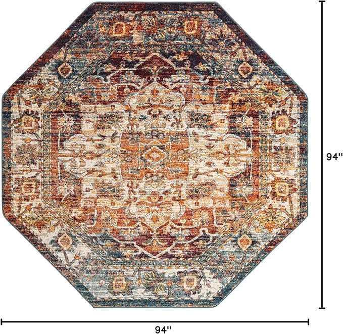 Unique Loom Isabella Collection Area Rug - Adjani (7' 10" Octagon, Multi/ Beige)
