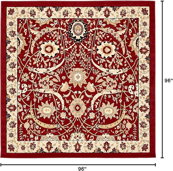 Unique Loom Espahan Collection Area Rug - Cape Cod (8'Square, Red/ Beige)