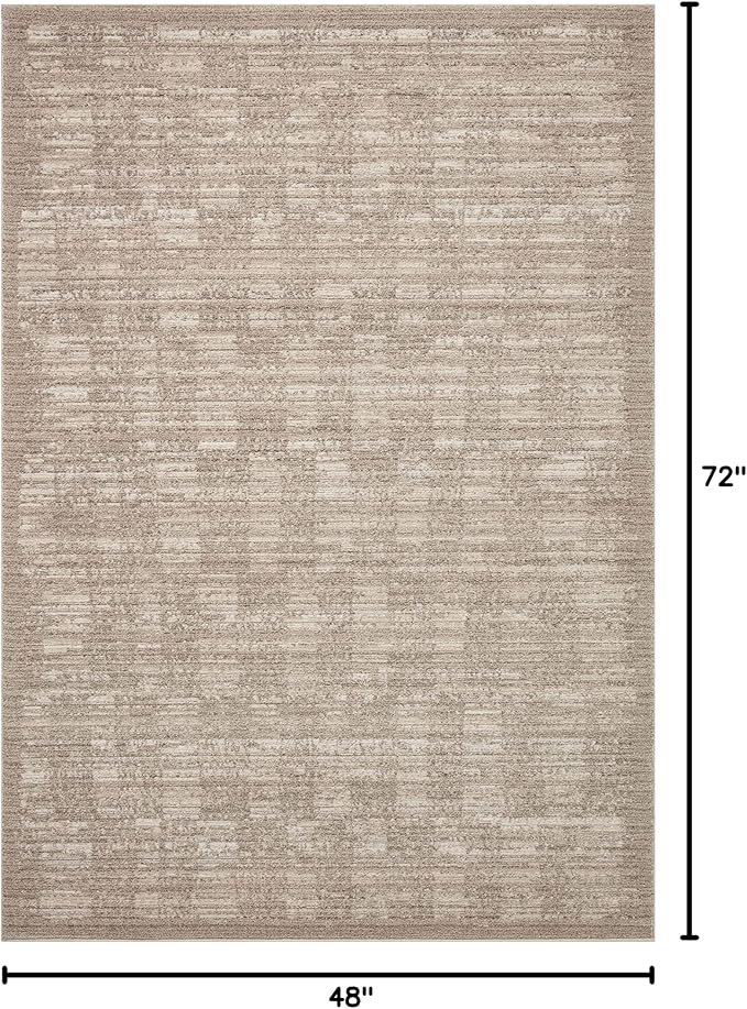 Loloi Darby Collection DAR-07 Pebble/Sand 4'-0" x 6'-0" Accent Rug