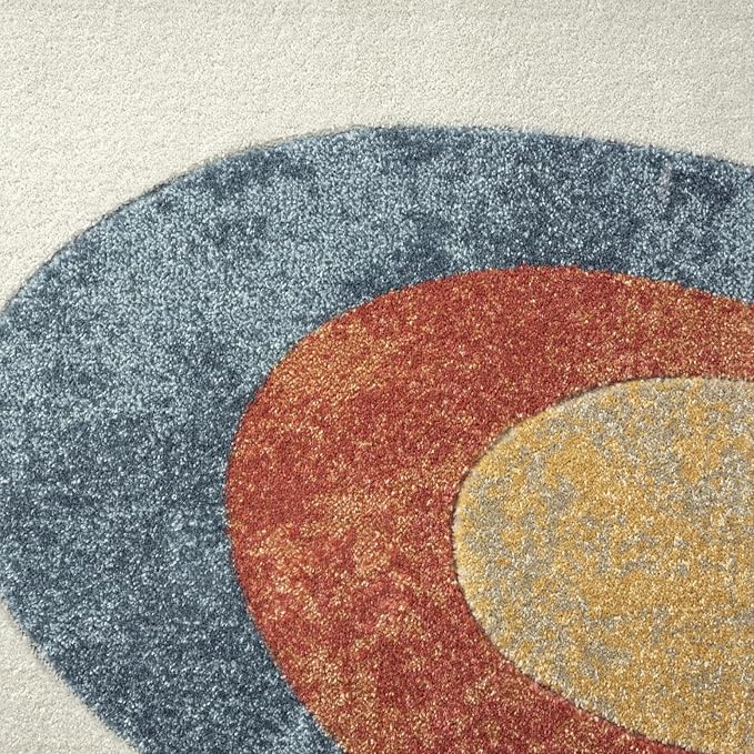 Home Dynamix Tribeca Slade Contemporary Abstract Area Rug, Blue/Rust, 5'2"x7'2"
