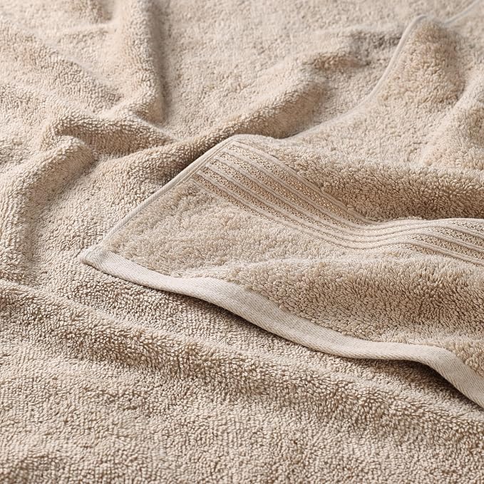 Superior Egyptian Cotton 8-Piece Hand Towel Set, Towel Basics For Quick Dry, Absorbent Small Towels, Facial, Spa, Kitchen, Bathroom Essentials, Apartment, Guest Bath, Soft, Washcloth, Taupe