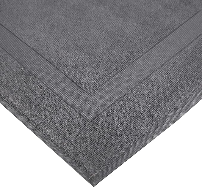 Bumble Towels Bliss Luxury 2 Pack Banded Bath Mats - 22" x 34" - Premium Quality Bath Mat Set - 1000 GSM - Soft Combed Cotton, Absorbent (Slate)