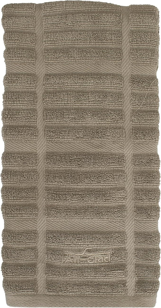 All-Clad Solid Kitchen Towel: Highly Absorbent, Super Soft Long Lasting - 100% Cotton, 17"x30" Tea Towel for Cleaning & Drying Dishes, Pans, Glassware, or Countertops, (1-Pack), Mushroom