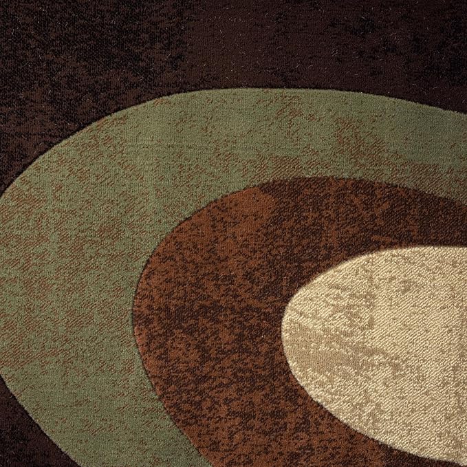 Home Dynamix Tribeca Slade Contemporary Abstract Area Rug, Brown/Green, 5'2"x7'2"