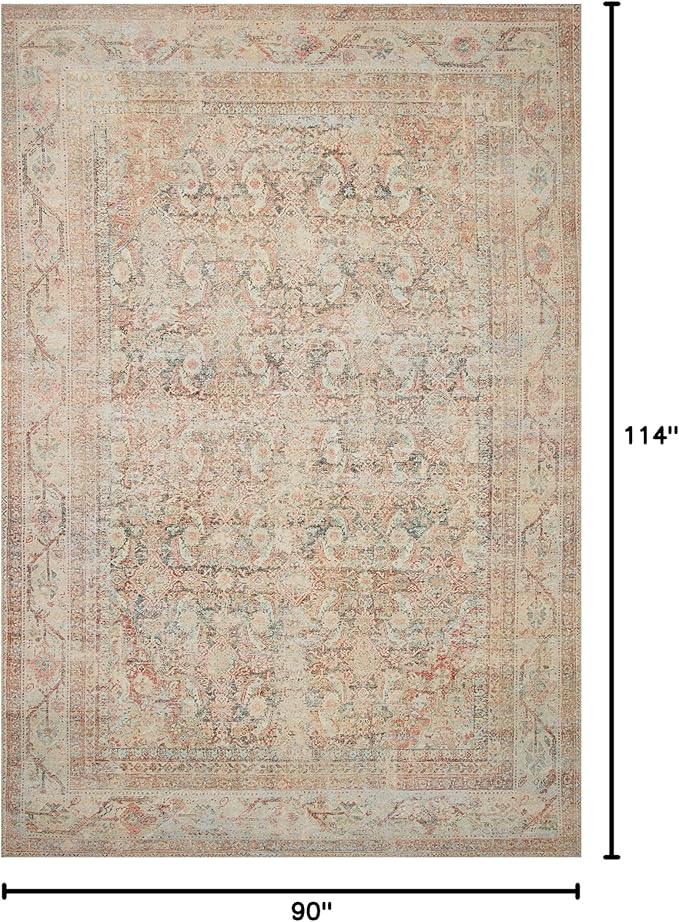 Loloi Adrian Collection ADR-01 Natural/Apricot 7'-6" x 9'-6", .19" Thick Area Rug