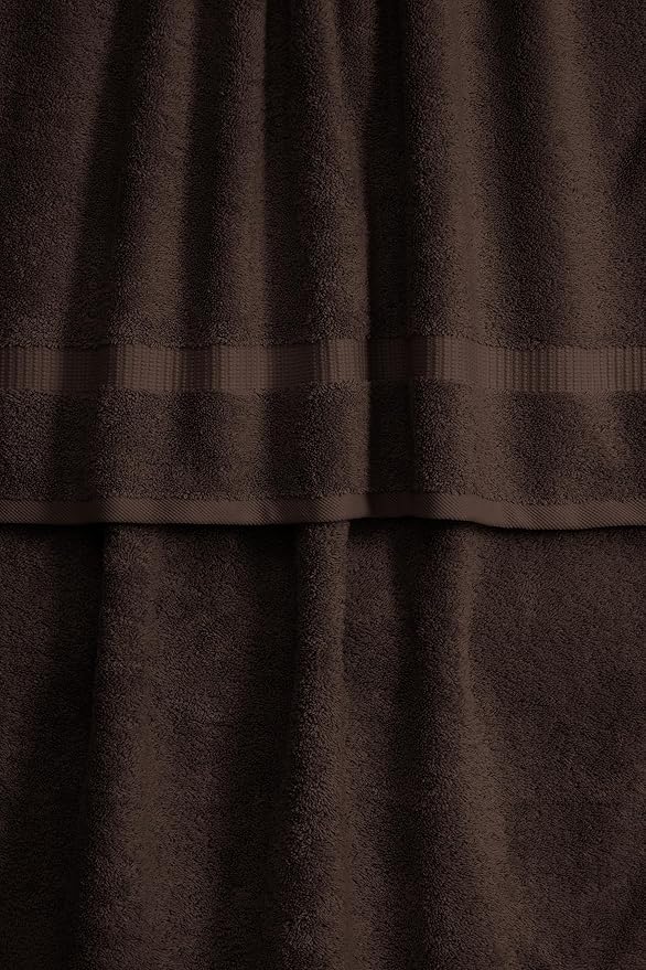 SALBAKOS 100% Turkish Cotton Hand Towel Set of 6 16x30 inch | Heirloom Quality | Hotel & Spa Collection | Soft, Super Absorbent, Long Lasting Hand Towels | Made in Turkey (Chocolate, 6 Hand Towels)