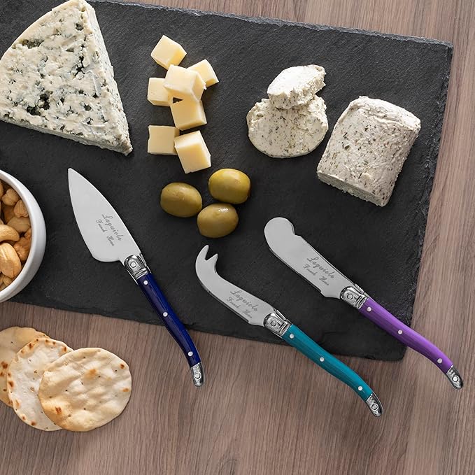 French Home 7 Piece Laguiole Sm Cheese Knives and Spreaders - Plum Rose