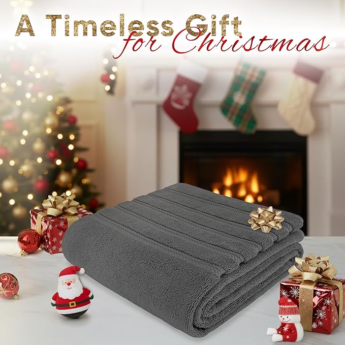 American Soft Linen 35x70 Jumbo Large Bath Towels, 600 GSM 100% Cotton Turkish Bath Sheet, Oversized Luxury Bath Towels for Bathroom Beach and Pool, Dark Gray